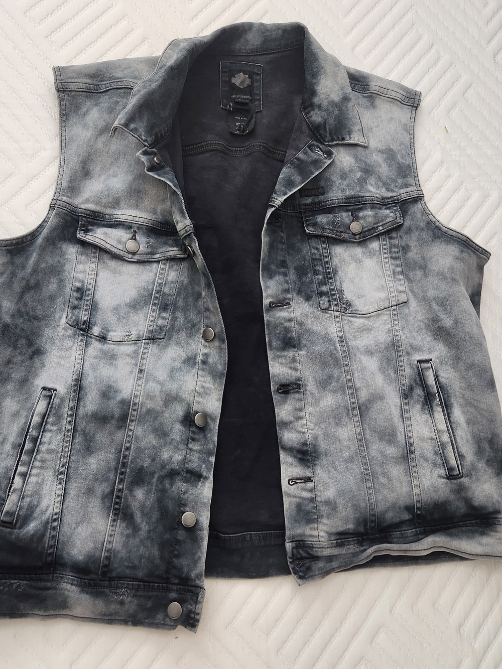 Men's Harley Davidson Vest Jacket - Grey/Black